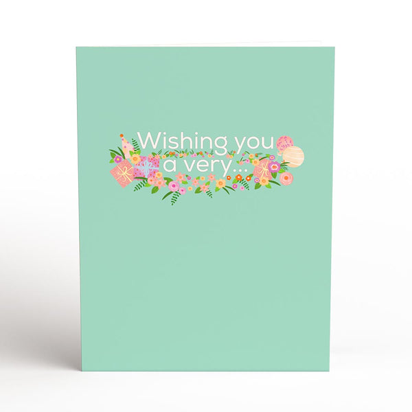 I Love Pop Delicate Floral Happy Birthday Basket Paperpop Card®