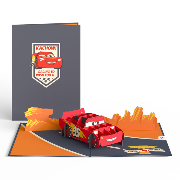 i love pop Disney and Pixar Cars Lightning McQueen Kachow Birthday Pop-Up Card