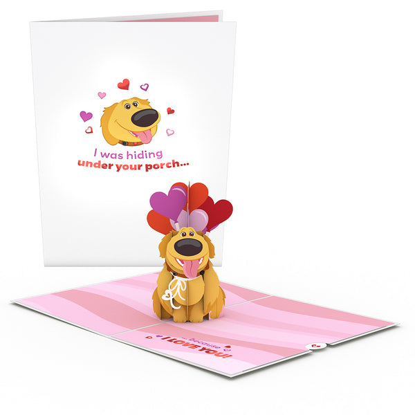 i love pop Disney and Pixar Up Dug Loves You Pop-Up Card