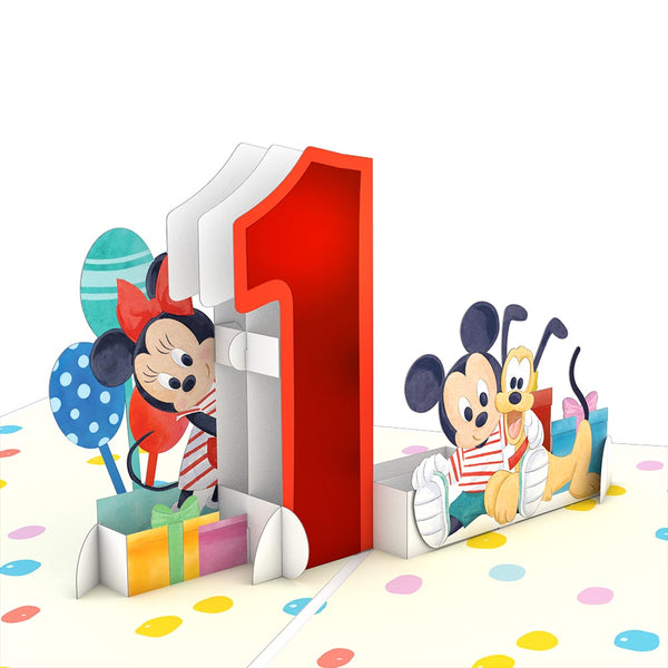 I Love Pop Disney's Mickey And Friends 1st Birthday Pop-Up Card