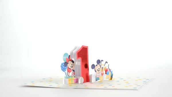 I Love Pop Disney's Mickey And Friends 1st Birthday Pop-Up Card