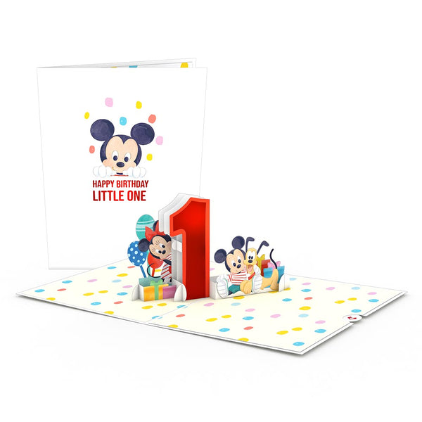 i love pop Disney's Mickey and Friends 1st Birthday Pop-Up Card