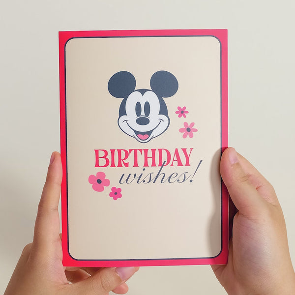 I Love Pop Disney's Mickey Mouse Birthday Wishes Card With Mini Bouquet