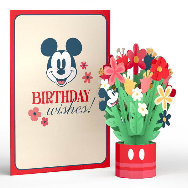 i love pop Disney's Mickey Mouse Birthday Wishes Card with Mini Bouquet