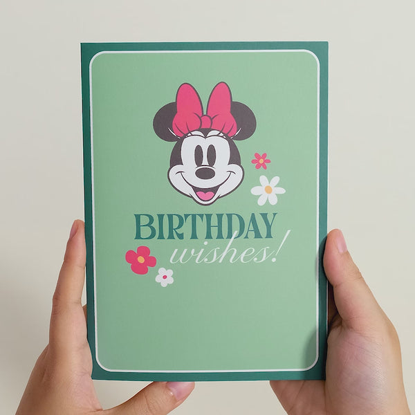 I Love Pop Disney's Minnie Mouse Birthday Wishes Card With Mini Bouquet