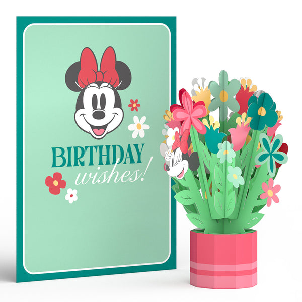 i love pop Disney's Minnie Mouse Birthday Wishes Card with Mini Bouquet