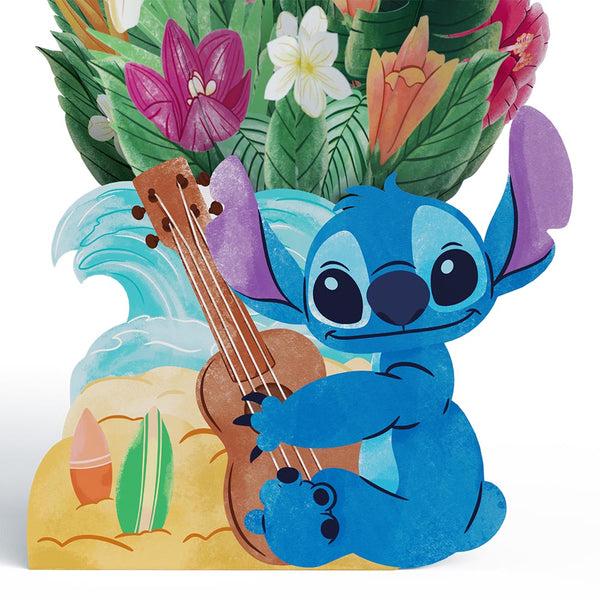 I Love Pop Disney's Stitch Birthday Pop-Up Card & Flower Buds Bouquet Bundle