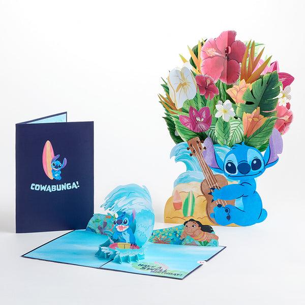 i love pop Disney's Stitch Birthday Pop-Up Card & Flower Buds Bouquet Bundle
