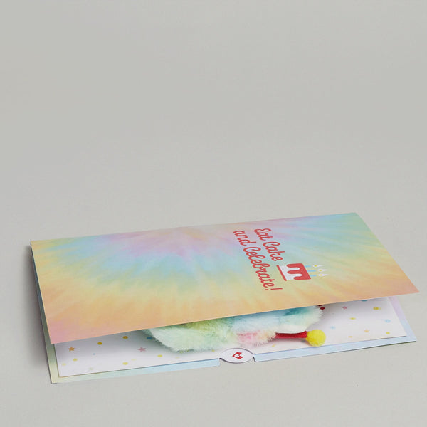 I Love Pop 'Eat Cake And Celebrate' Birthday Plushpop Card And Bouquet Bundle