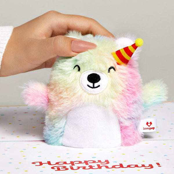 I Love Pop 'Eat Cake And Celebrate' Birthday Plushpop Card And Bouquet Bundle