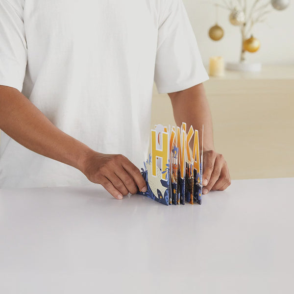 I Love Pop Elegant Happy Hanukkah Loooooong Card™ (Expands To 2 Feet)