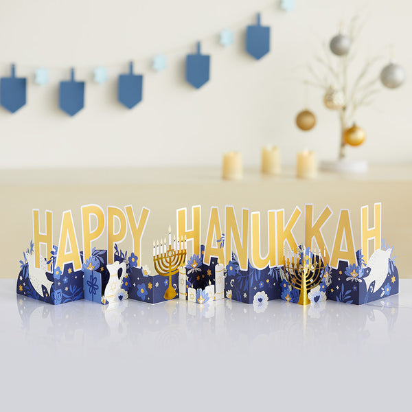 i love pop Elegant Happy Hanukkah Loooooong Card™ (Expands to 2 feet)