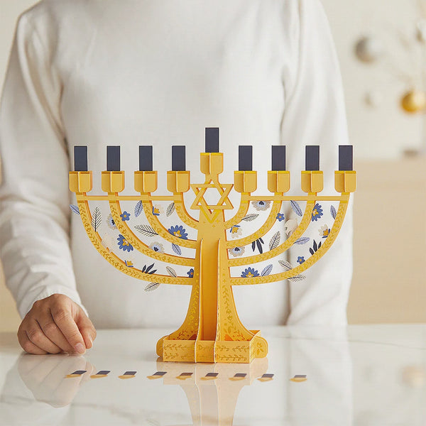 I Love Pop Elegant Interactive Menorah Giant Pop-Up Gift