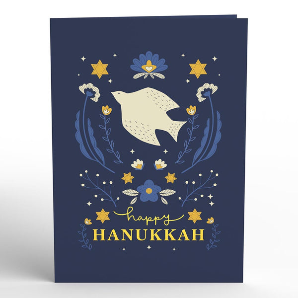I Love Pop Elegant Stained Glass Hanukkah Pop-Up Card