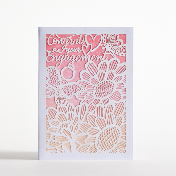 I Love Pop Engagement Congrats Butterfly Floral: Lovepop Moments™ Card