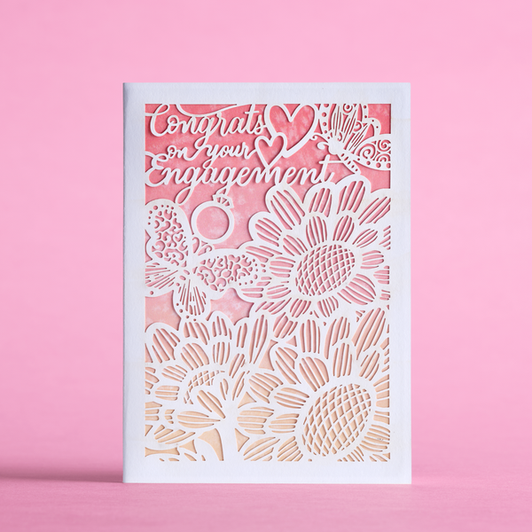 i love pop Engagement Congrats Butterfly Floral: Lovepop Moments™ Card