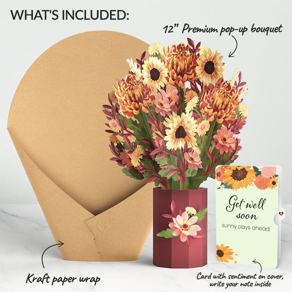 I Love Pop Fall Sunshine Get Well Soon Bouquet And Sentiment Set
