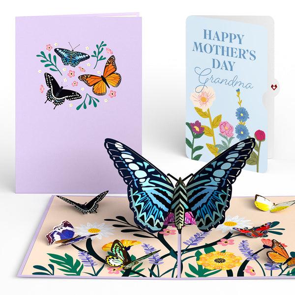 i love pop Garden Butterflies Mother's Day Pop-Up Card and Sentiment Set for Grandma
