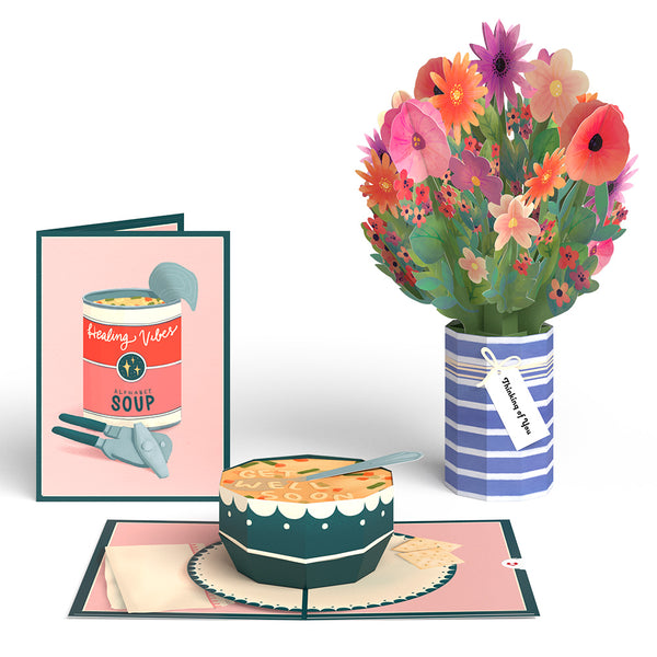 i love pop Get Well Soon Pop-Up Card & Bouquet Bundle