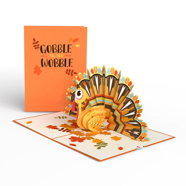 i love pop Gobble Till You Wobble Turkey Pop-Up Card