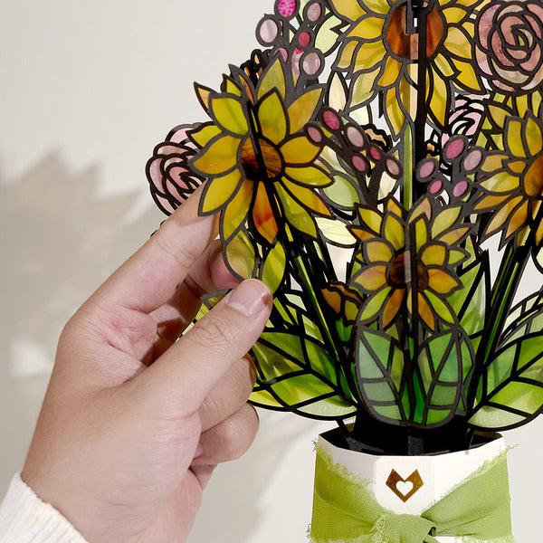 I Love Pop Golden Hour Sunflower Thanksgiving Suncatcher Bouquet And Sentiment Set