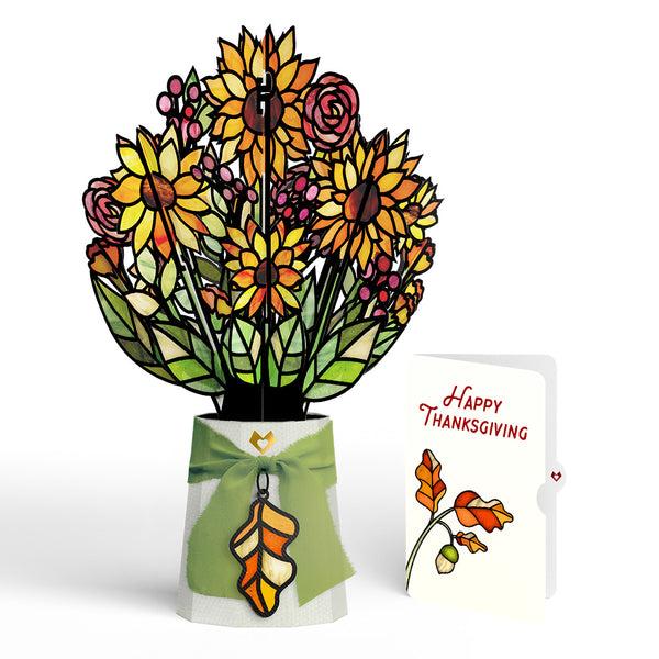 i love pop Golden Hour Sunflower Thanksgiving Suncatcher Bouquet and Sentiment Set