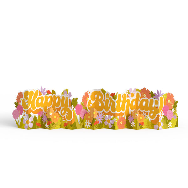 I Love Pop Groovy Florals Birthday Loooooong Card™ (Expands To 2 Feet)