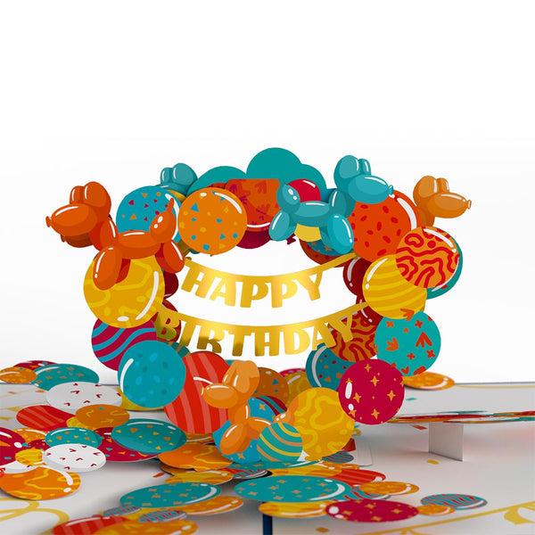 I Love Pop Happy Birthday Banner And Balloons Pop-Up Card
