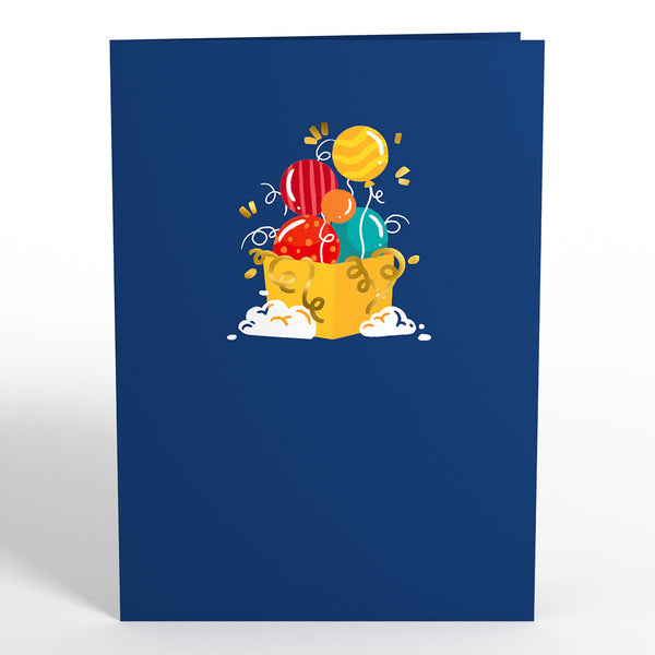 I Love Pop Happy Birthday Banner And Balloons Pop-Up Card