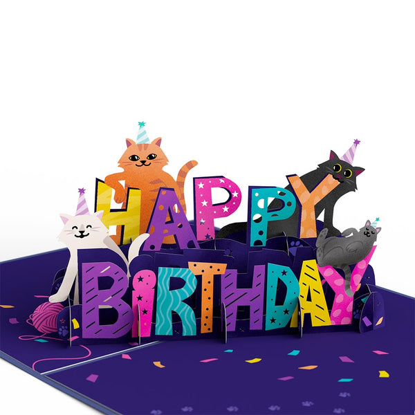 I Love Pop Happy Birthday Cats Pop-Up Card And Sentiment Set For Mom