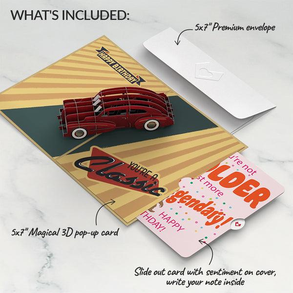 I Love Pop Happy Birthday Classic Car Pop-Up Card And Sentiment Set