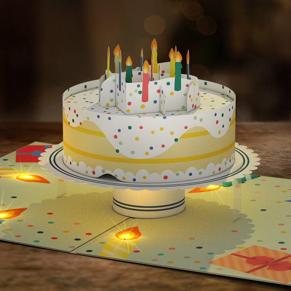 I Love Pop Happy Birthday Confetti Cake Music And Lights Pop-Up Card