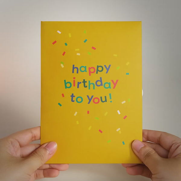 I Love Pop Happy Birthday Confetti Cake Music And Lights Pop-Up Card