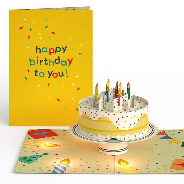 I Love Pop Happy Birthday Confetti Cake Music And Lights Pop-Up Card