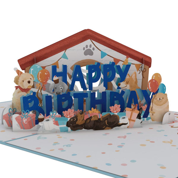 I Love Pop Happy Birthday Dogs Pop-Up Card And Sentiment Set For Dad