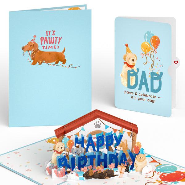 i love pop Happy Birthday Dogs Pop-Up Card and Sentiment Set for Dad
