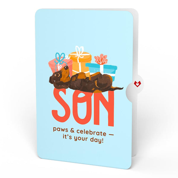 I Love Pop Happy Birthday Dogs Pop-Up Card And Sentiment Set For Son