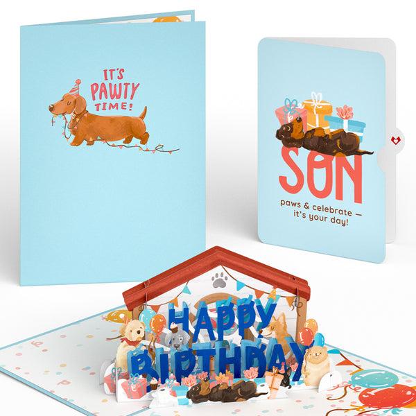 i love pop Happy Birthday Dogs Pop-Up Card and Sentiment Set for Son