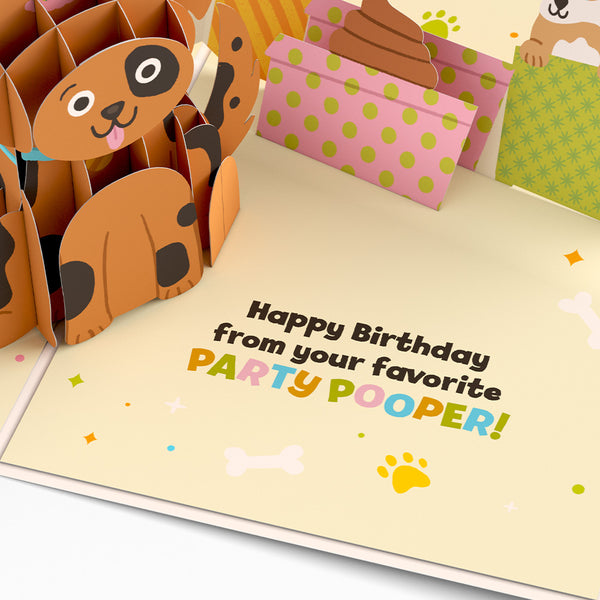 I Love Pop Happy Birthday From Your Favorite Party Pooper Dog Pop-Up Card