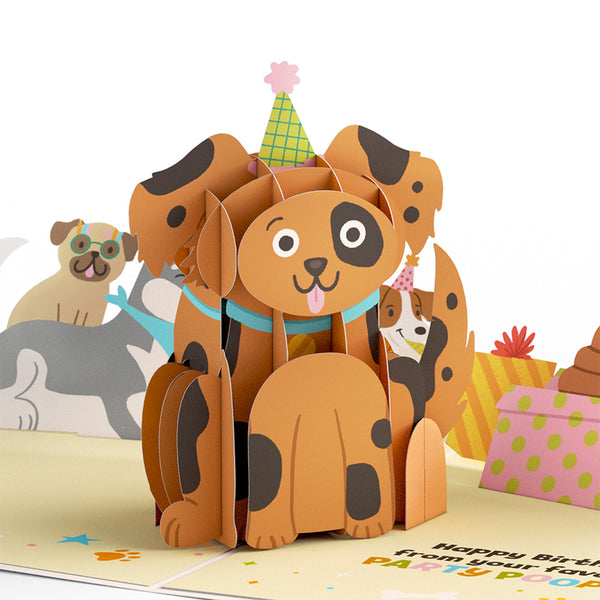 I Love Pop Happy Birthday From Your Favorite Party Pooper Dog Pop-Up Card