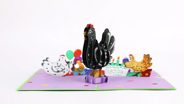 I Love Pop Happy Birthday To My Spring Chicken Pop-Up Card
