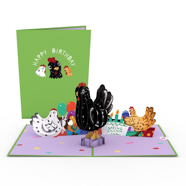 i love pop Happy Birthday To My Spring Chicken Pop-Up Card