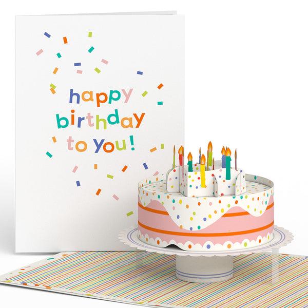 i love pop Happy Birthday to You Confetti Cake Pop-Up Card