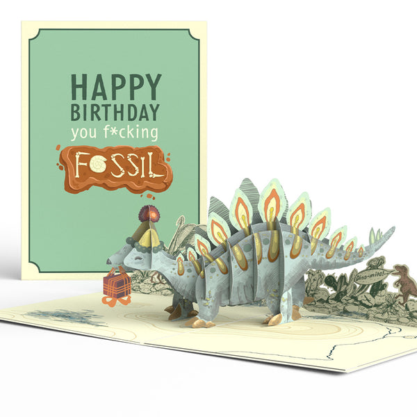 i love pop Happy Birthday You F*cking Fossil Pop-Up Card