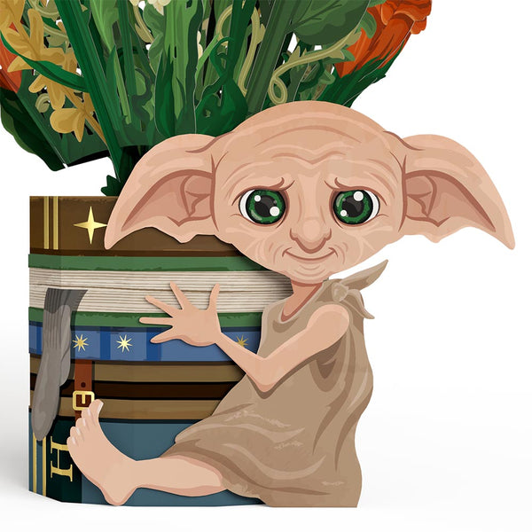 I Love Pop Harry Potter™ Dobby™ Birthday Pop-Up Card & Flower Buds Bouquet Bundle