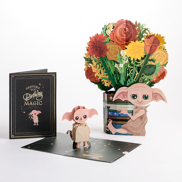 i love pop Harry Potter™ Dobby™ Birthday Pop-Up Card & Flower Buds Bouquet Bundle