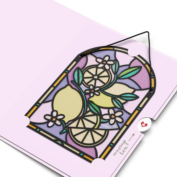 I Love Pop Have The Zest Birthday Suncatcher Card & Pop-Up Bouquet Bundle