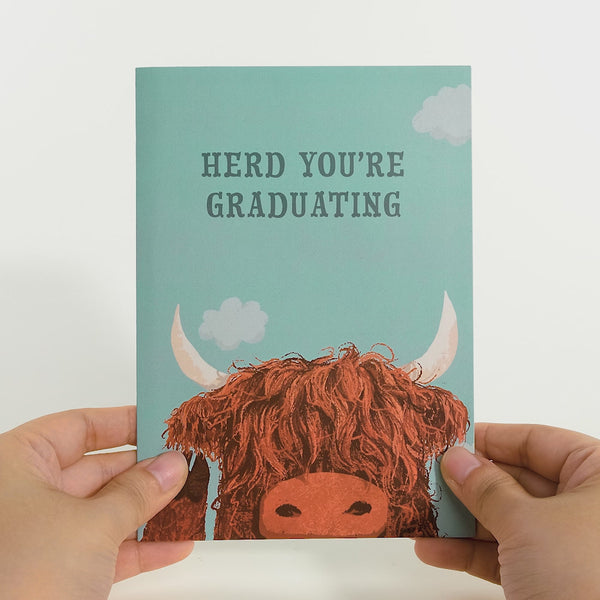 I Love Pop Heard You're Graduating Highland Cow Pop-Up Card