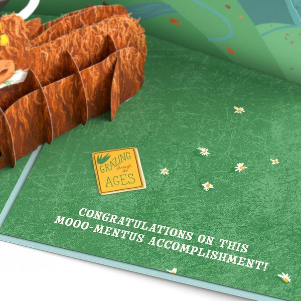 I Love Pop Heard You're Graduating Highland Cow Pop-Up Card
