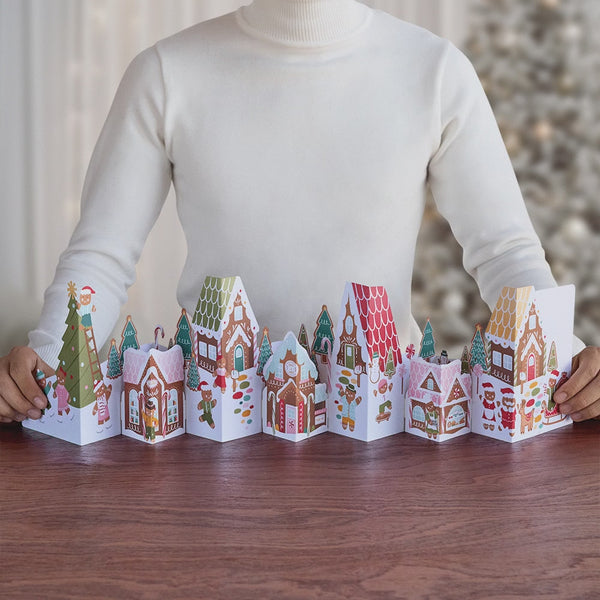 I Love Pop Holiday Gingerbread Village Loooooong Card™ (Expands To 2 Feet)